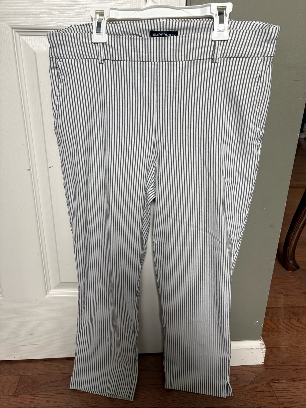 Hilary Radley Black & White Pinstripe Pants